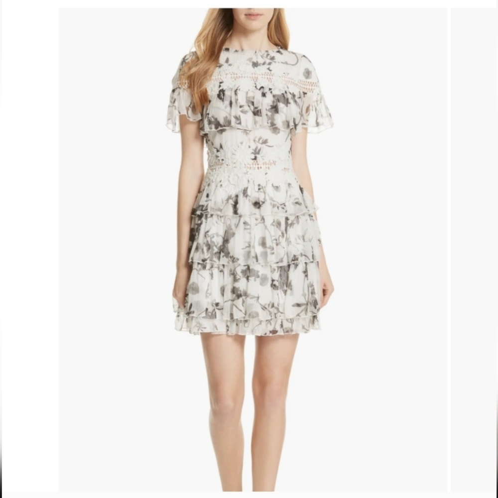 Alice + Olivia Paola Floral Crown Dress